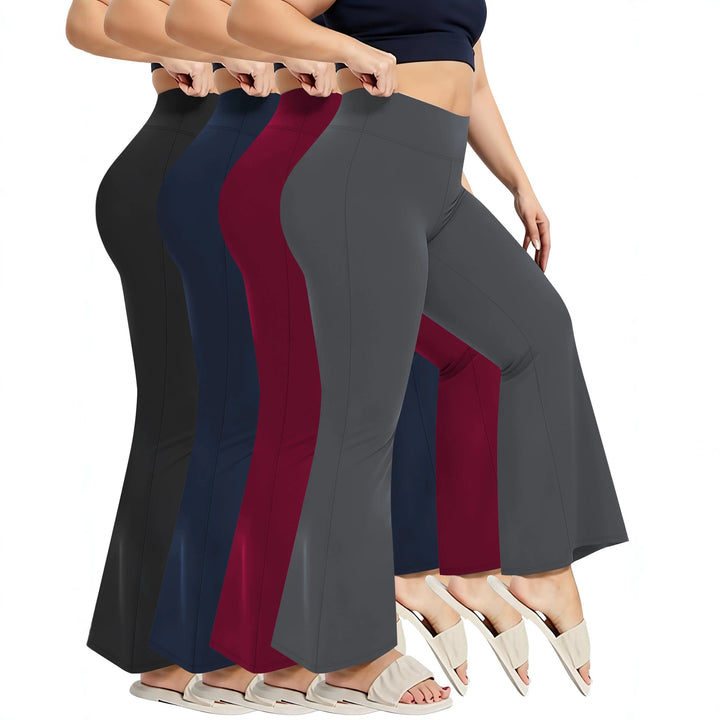 Women's Flare Leggings with High Waist, Butter Soft Stretch and Shaping Hip Seam Mune Fashion