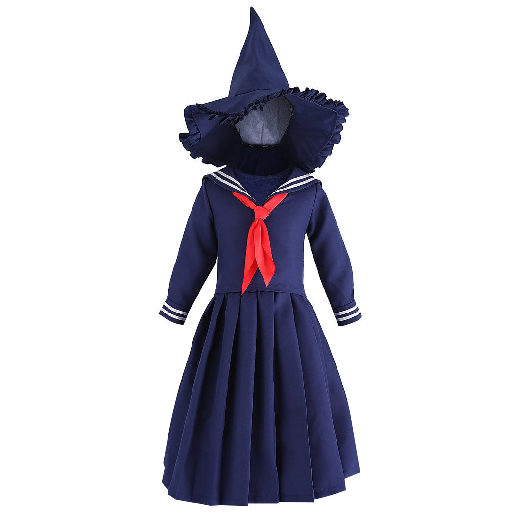 Girl sailor dress with large collar and red neckerchief Mune Fashion