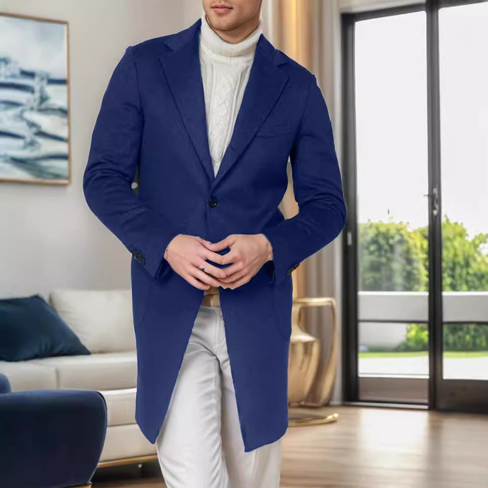 Men's Long Cut Single-Breasted Coat with Slim Silhouette Mune Fashion
