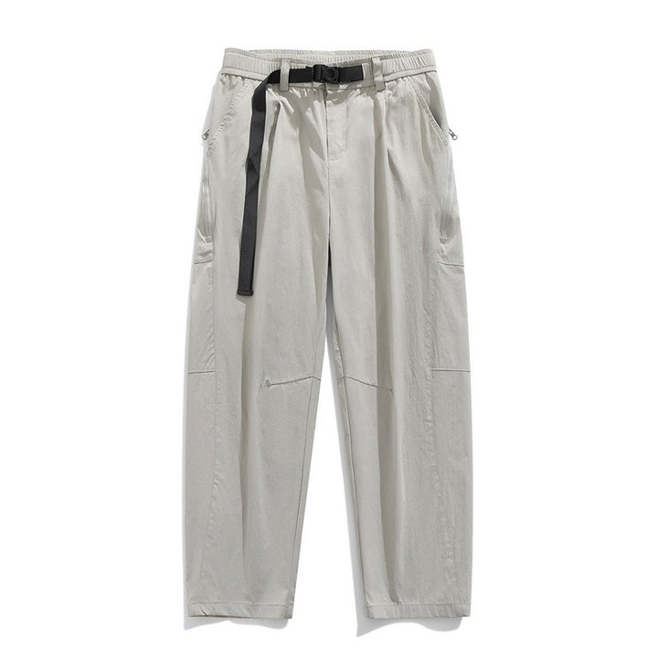 Men's Lightweight Tech Cargo Pants with Elastic Waistband, Side Zippers & Quick Release Belt Mune Fashion
