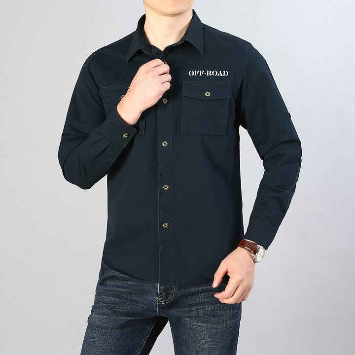 Men's military shirt with chest pockets, sleeve roll function and off-road print Mune Fashion