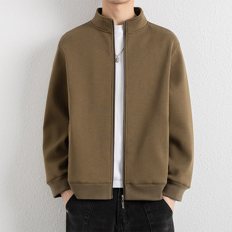 Men's Minimalist Zip Blouson Jacket made of technical stretch material with stand-up collar Mune Fashion