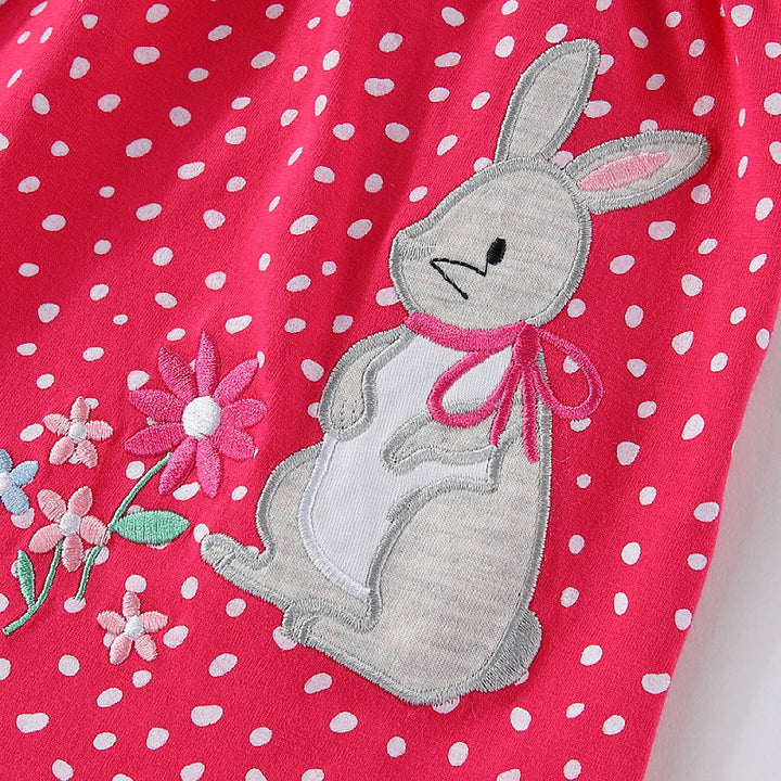 Girls casual dress with playful bunny motif Mune Fashion