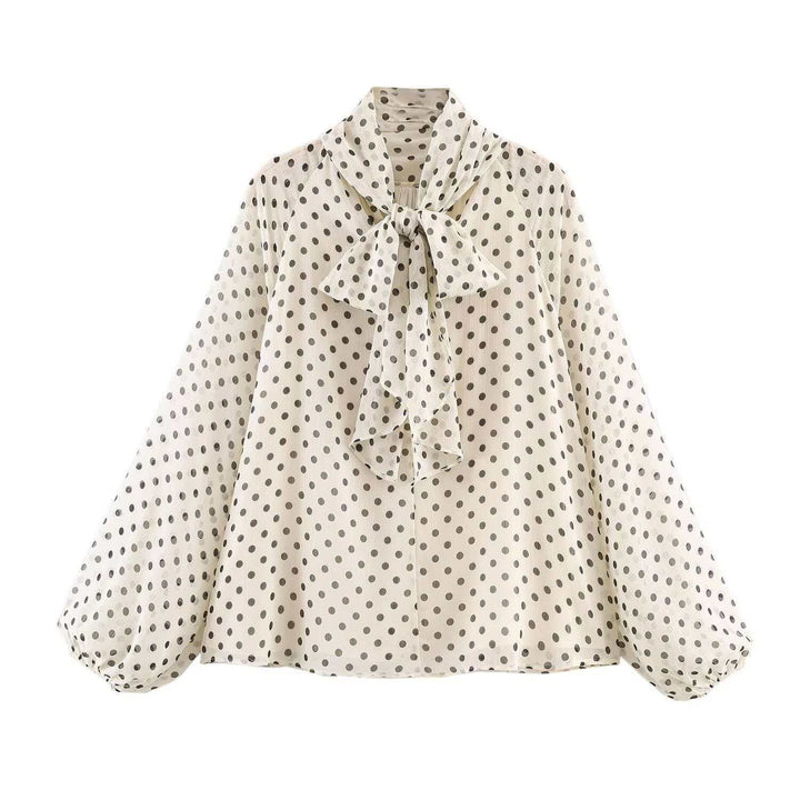 Women Chiffon blouse with bow collar and balloon sleeves Mune Fashion