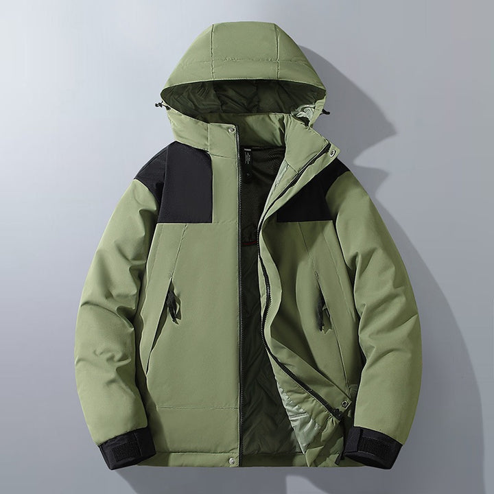 Men's Water-Repellent Winter Parka with Hood, Thermal Insulation and Contrasting Shoulder Panels Mune Fashion
