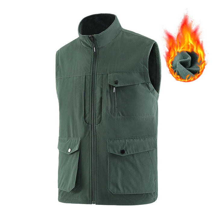 Men's functional vest in urban utility style with organizer pockets and stand-up collar Mune Fashion