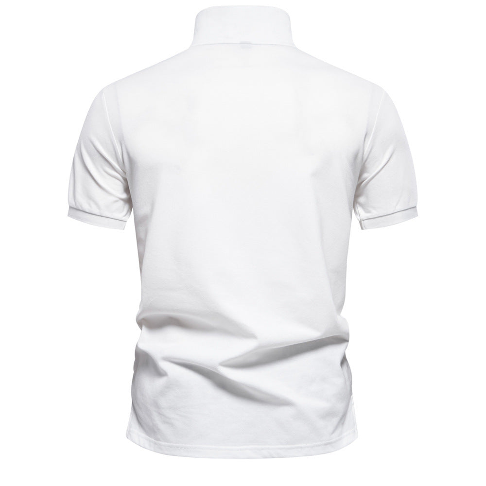 Men's polo shirt with floral gradient pattern, Kent collar and subtle button placket Mune Fashion