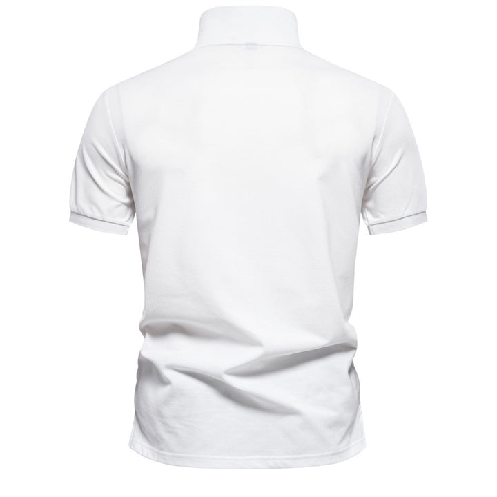 Men's polo shirt with floral gradient pattern, Kent collar and subtle button placket Mune Fashion