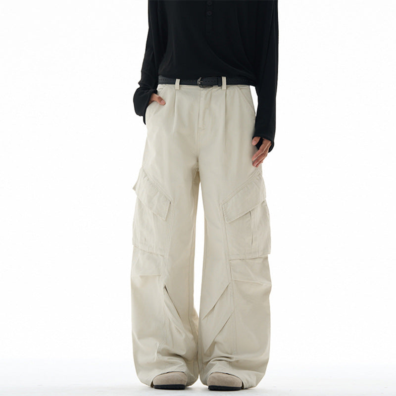 Women's wide cargo pants with a dropped crotch and patch pockets Mune Fashion