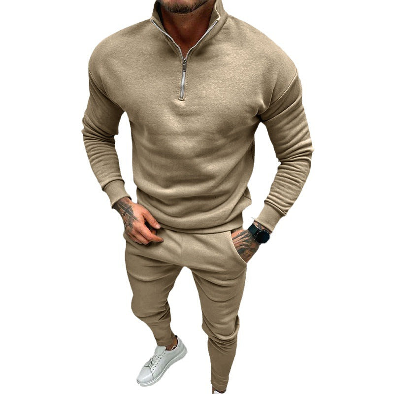 Men's nan athletic lounge set made of French Terry with half-zip stand-up collar and tapered jogging pants Mune Fashion