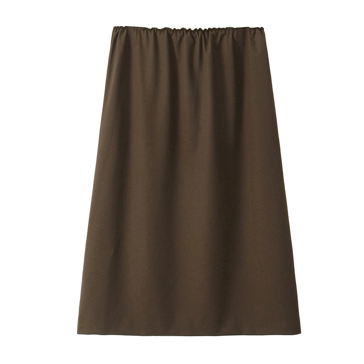 Women A-line midi skirt with elastic waistband and flowing silhouette Mune Fashion