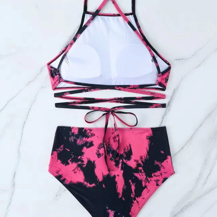 Women's High Neck Bikini with Creative Animal Print Pattern Mune Fashion