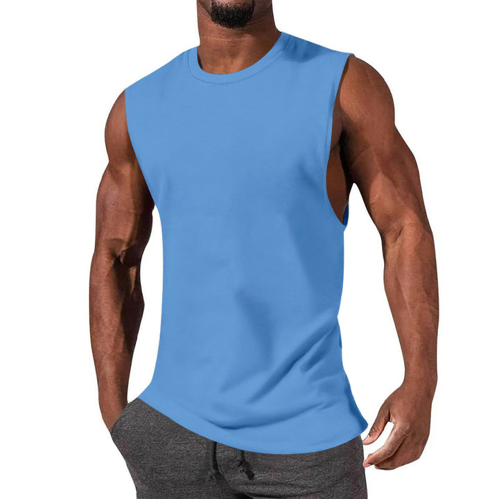 Men's athletic tank top with extra deep arm cut and elastic cotton blend Mune Fashion