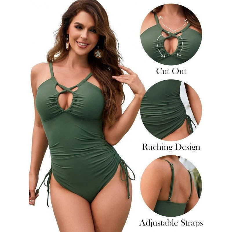 Ladies' one-piece swimsuit with fashionable keyhole design Mune Fashion