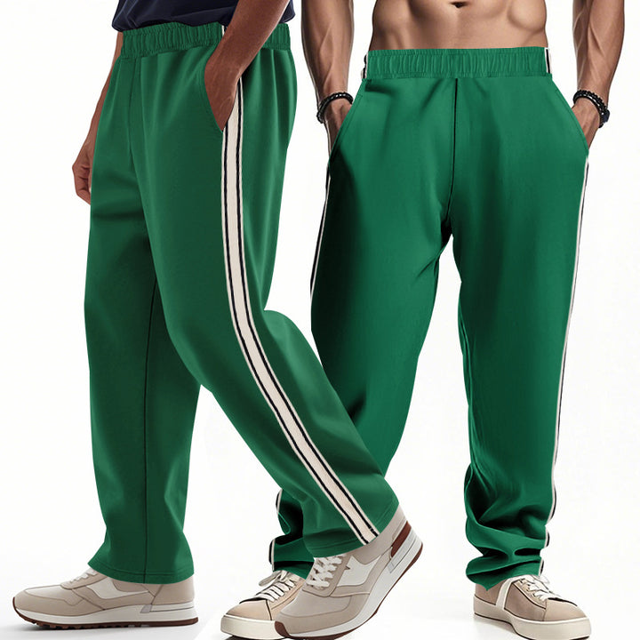 Men's loose Relax track pants in retro style with double side piping and elastic comfort waistband Mune Fashion