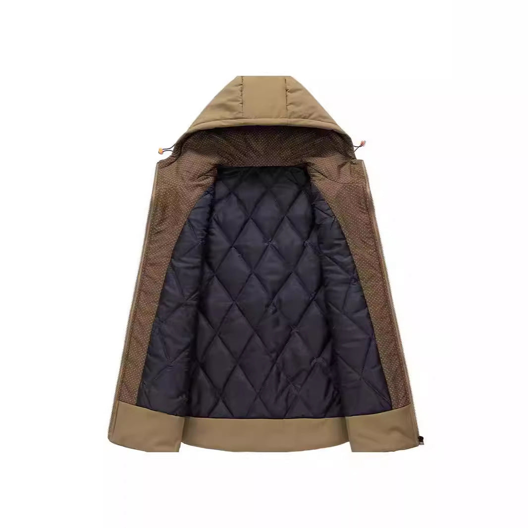 Men's Insulated Hooded Utility Vest with Multifunctional Pockets and Windproof Outer Layer Mune Fashion