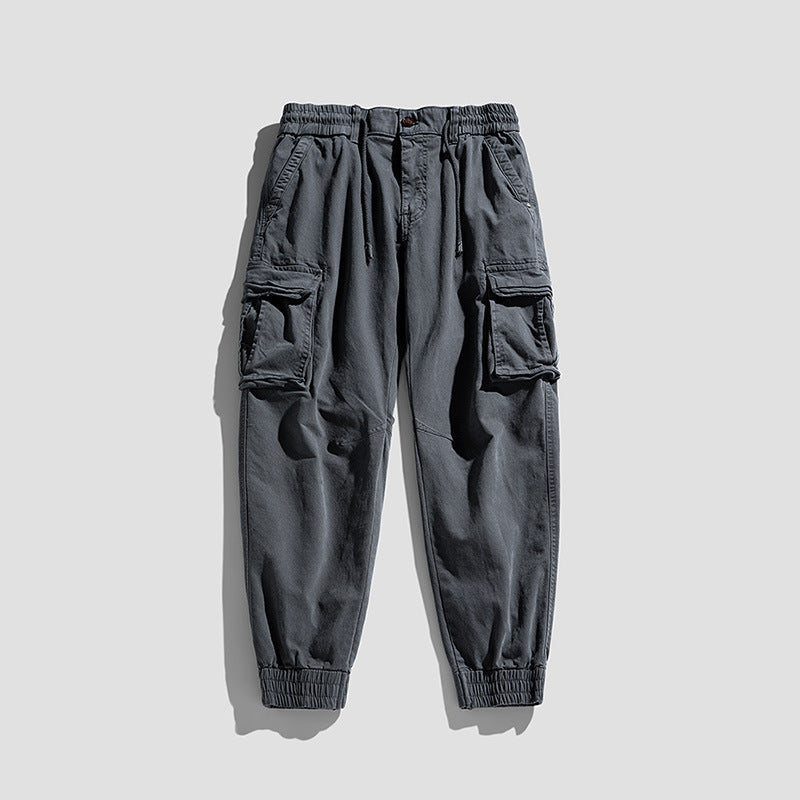 Herren Cargo-Joggerhose im Tactical-Streetstyle mit elastischem Bund, Klapp‑Utility‑Taschen und gerippten Beinabschlüssen Mune Fashion