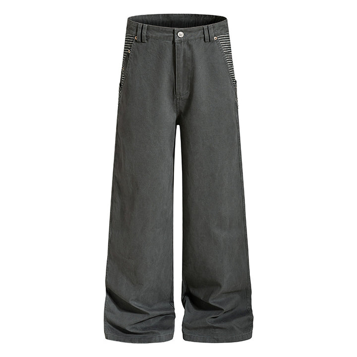 Women's Wide High-Waist Culotte Jeans in Palazzo Cut with Contrasting Pockets Mune Fashion