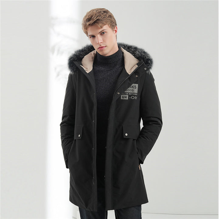 Men's Urban Winter Parka with removable faux fur hood, thermally insulating quilted lining, and concealed zipper Mune Fashion
