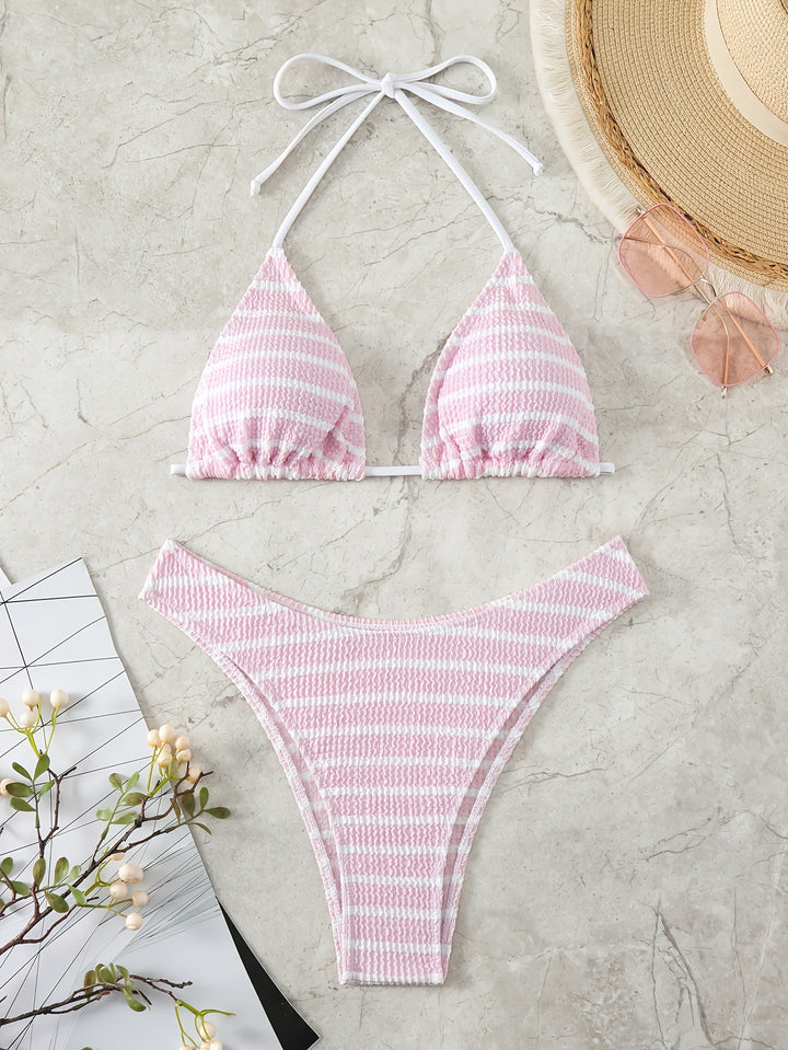Women's Triangle Bikini with sophisticated stripes Mune Fashion