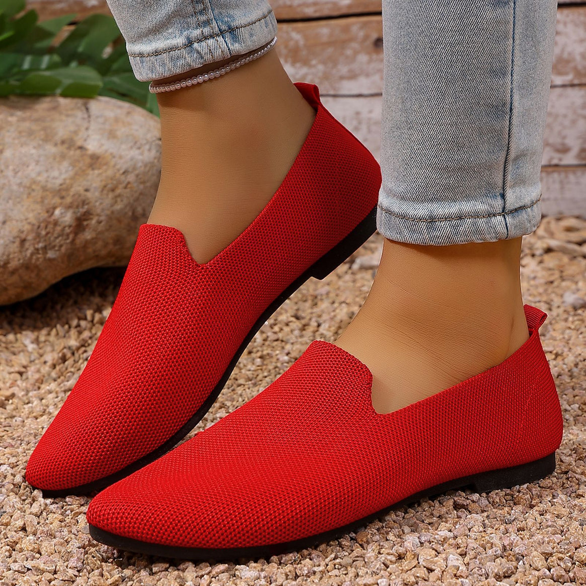 Women's lightweight knitted slippers with memory footbed and non-slip sole Mune Fashion