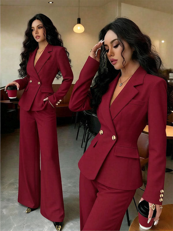 Ladies Elegant Blazer and Trousers Set Mune Fashion