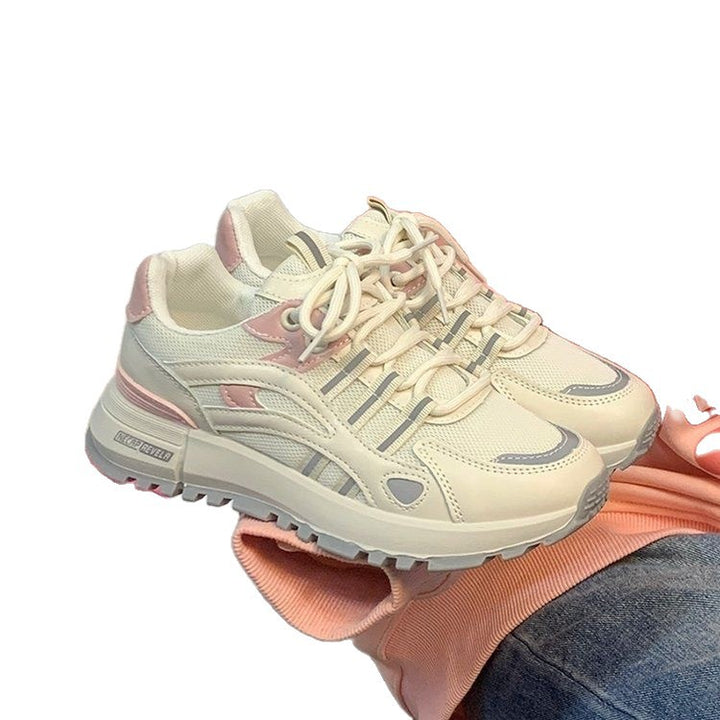 Women Retro-Running Style Platform Sneaker with Robust Traction Sole and Breathable Mesh Mune Fashion