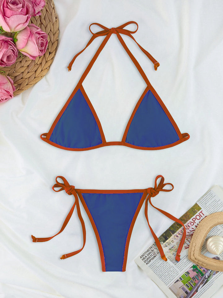 Women Triangle Bikini Set with individually adjustable drawstring Mune Fashion
