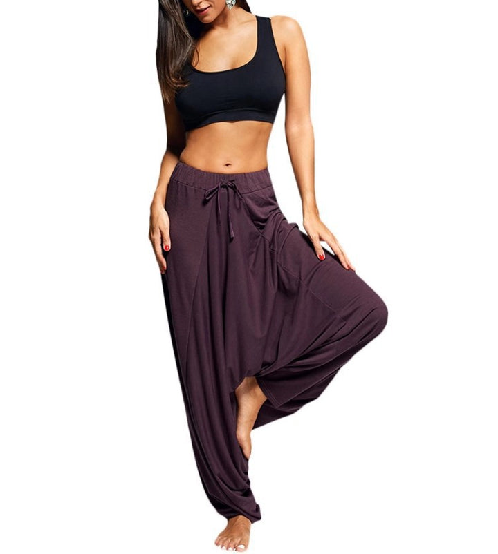 Women wide harem pants made of viscose jersey with elastic waistband and drawstring Mune Fashion