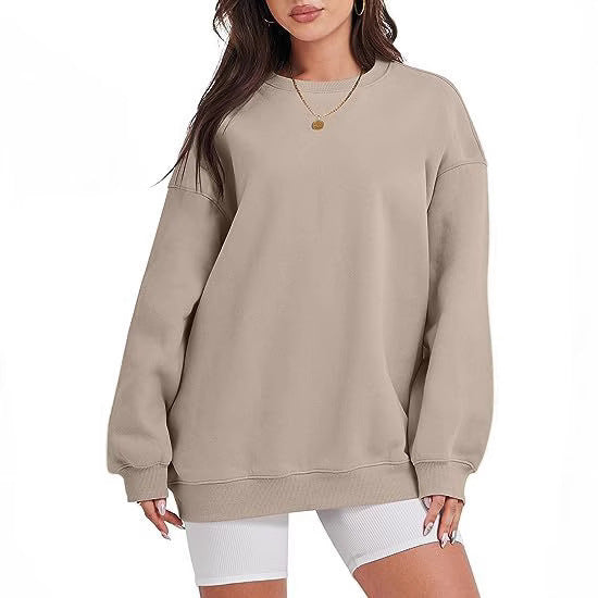 Women's oversized sweatshirt with dropped shoulders and brushed inner lining Mune Fashion