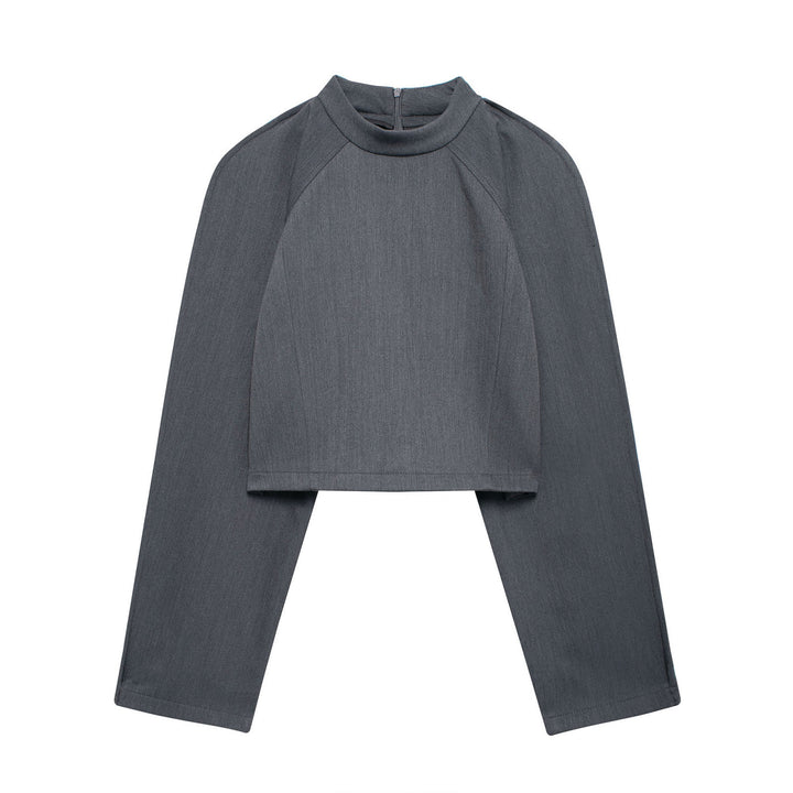 Women's high-waisted, wide-cut suit pants with crease Drune