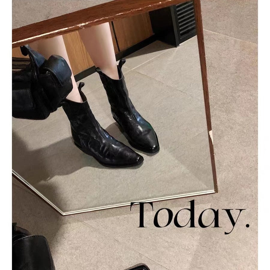 Men's western ankle boots with pointed toe and pull tabs Mune Fashion