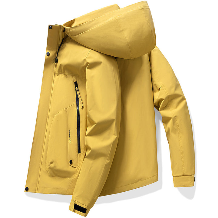 Men's  waterproof breathable hooded softshell jacket with taped seams Mune Fashion