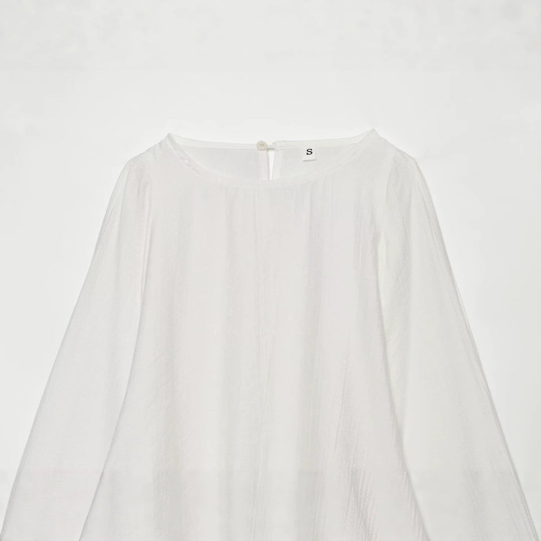 Women Oversize Blouse with Balloon Sleeves and Cuffs Mune Fashion