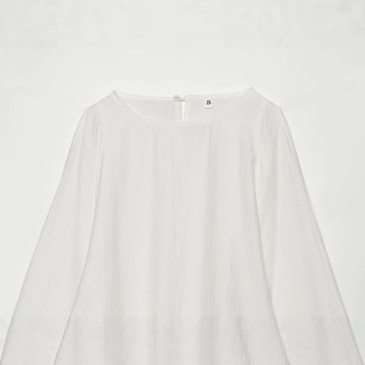 Women Oversize Blouse with Balloon Sleeves and Cuffs Mune Fashion