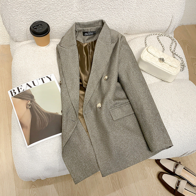 Women Elegant Double-Breasted Blazer Mune Fashion