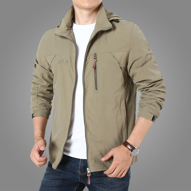 Men's Lightweight Softshell Outdoor Jacket with Hood, wind and water-repellent shell and multifunctional pockets Mune Fashion