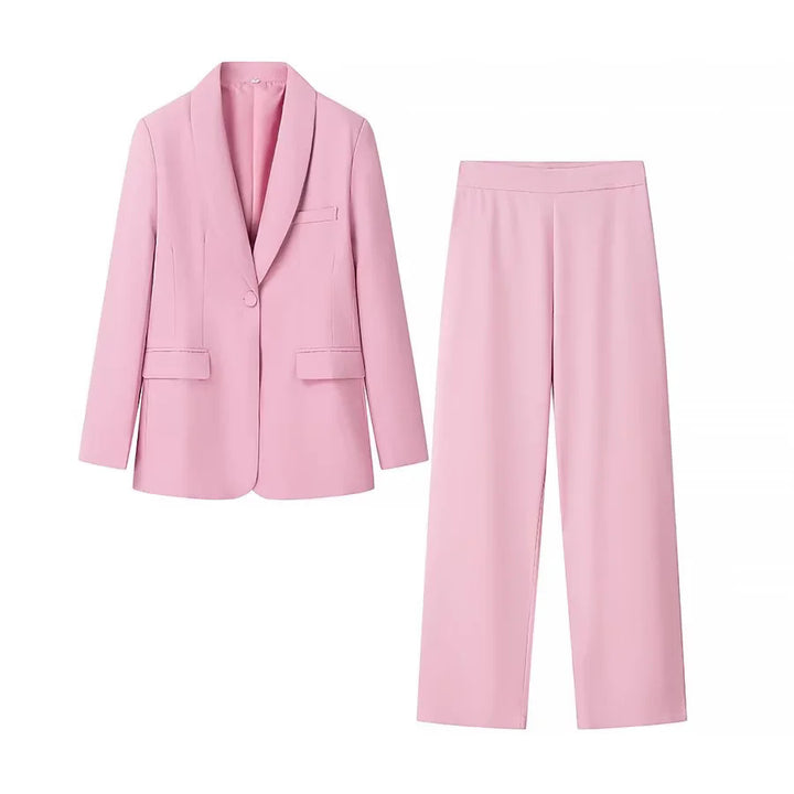 Women's tailored long blazer with shawl collar, concealed button closure, and patch pockets Mune Fashion