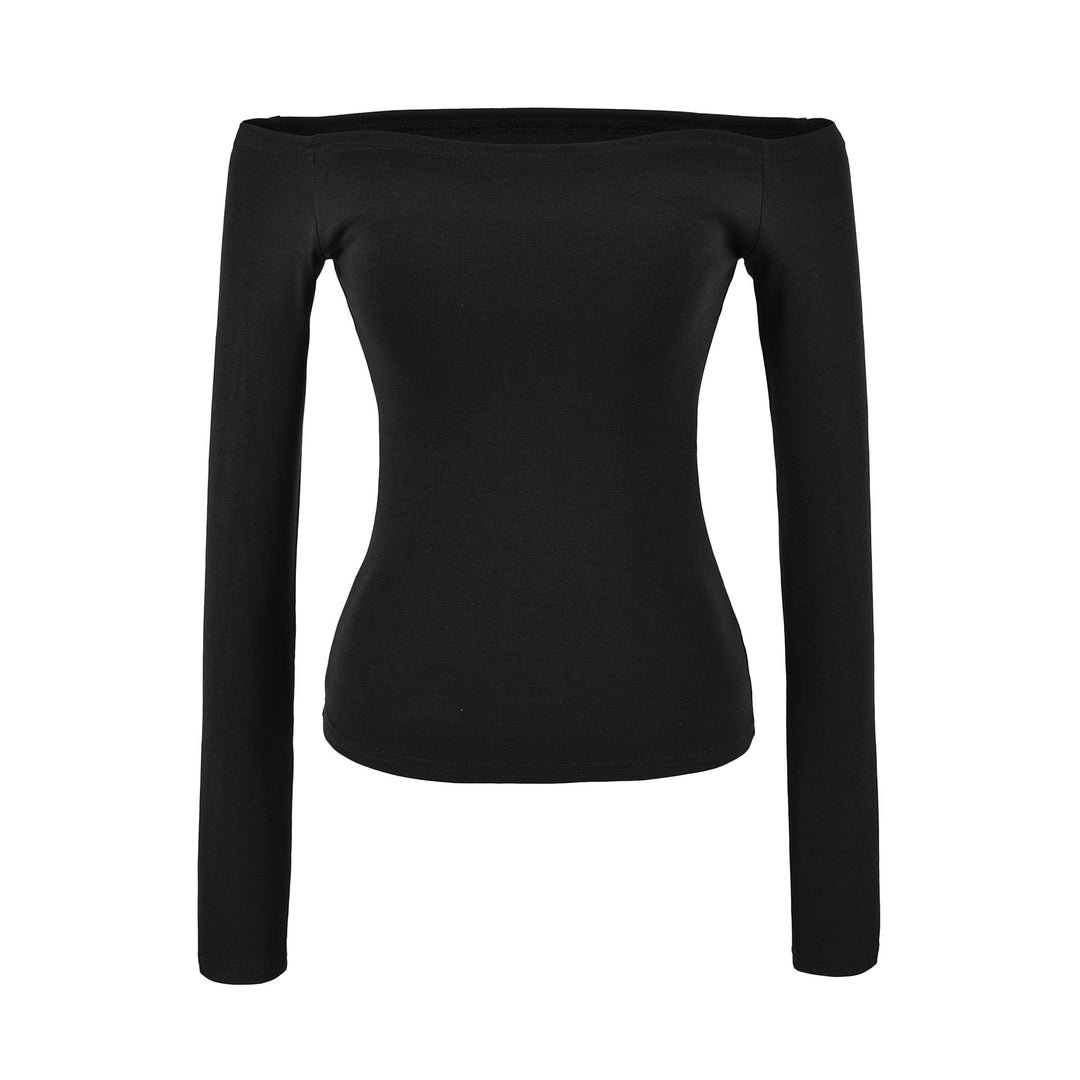 Women Fitted Off-Shoulder Long Sleeve made of Stretch Jersey Mune Fashion