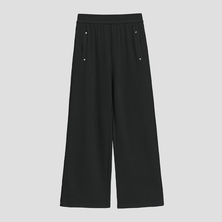 Women Wide Satin Pants with High Elastic Waistband and Flowing Draping Mune Fashion
