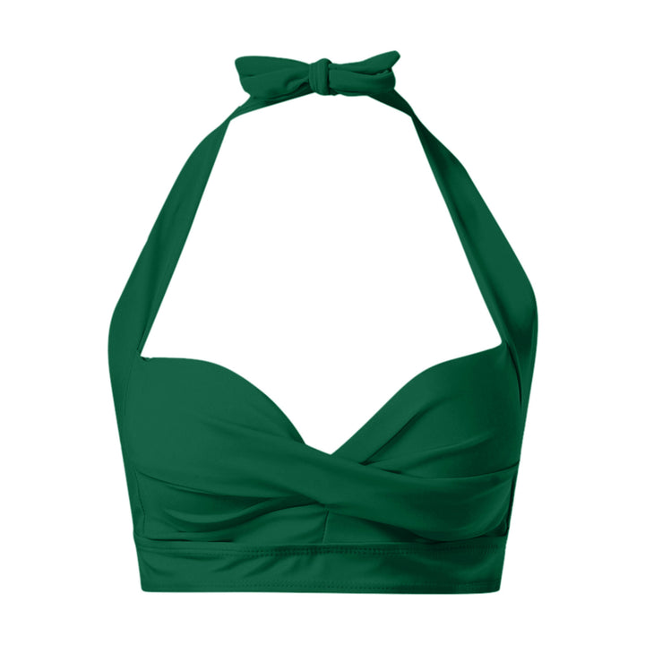 Women's Sporty Bikini Top with Deep Neckline and Halter Design Mune Fashion