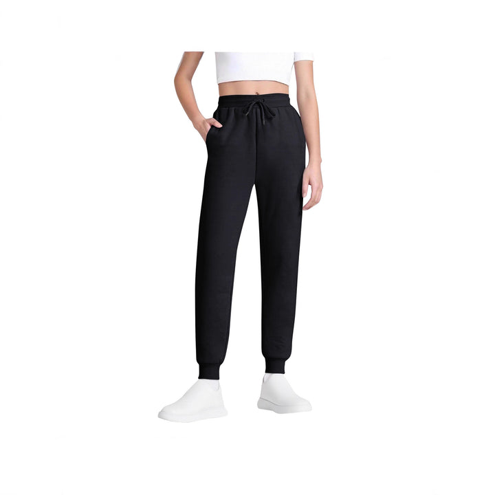 Women's slim high-waisted joggers with drawstring, side pockets, and cuffs Mune Fashion