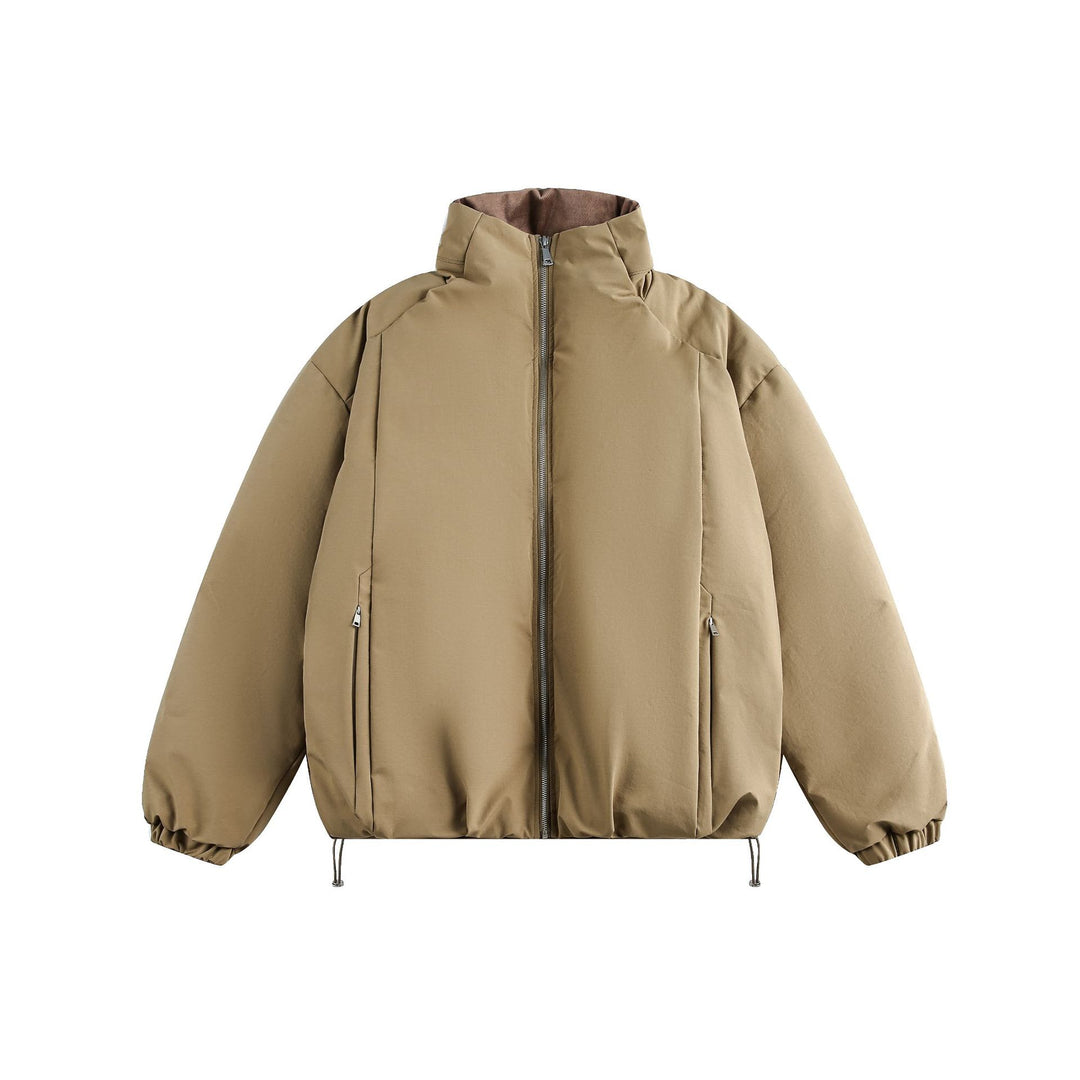 Men's short parka with high stand-up collar, padded thermal insulation and drawstring Mune Fashion