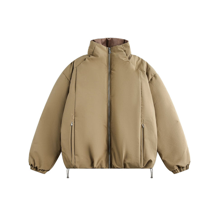 Men's short parka with high stand-up collar, padded thermal insulation and drawstring Mune Fashion