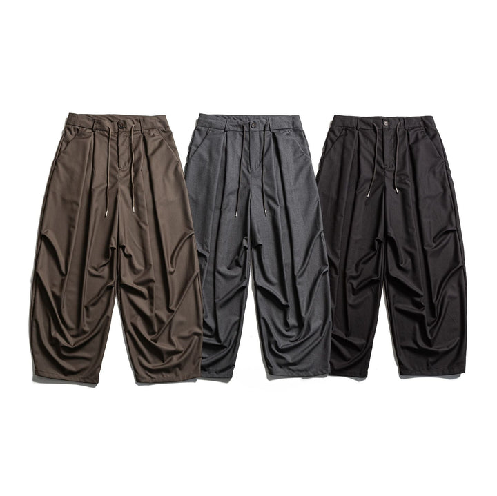 Men's cropped pants with pleats, drawstring and subtle waistband extension Mune Fashion