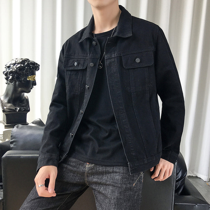 Men's Slim-Fit Denim Trucker Jacket in Overshirt Cut with Chest Flaps Mune Fashion