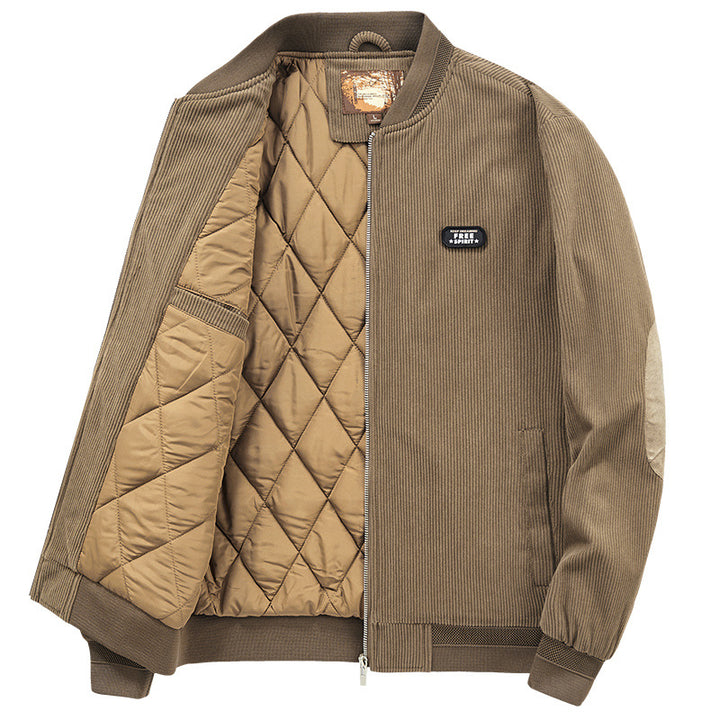 Men's corduroy blouson with quilted thermal lining and ribbed cuffs Mune Fashion