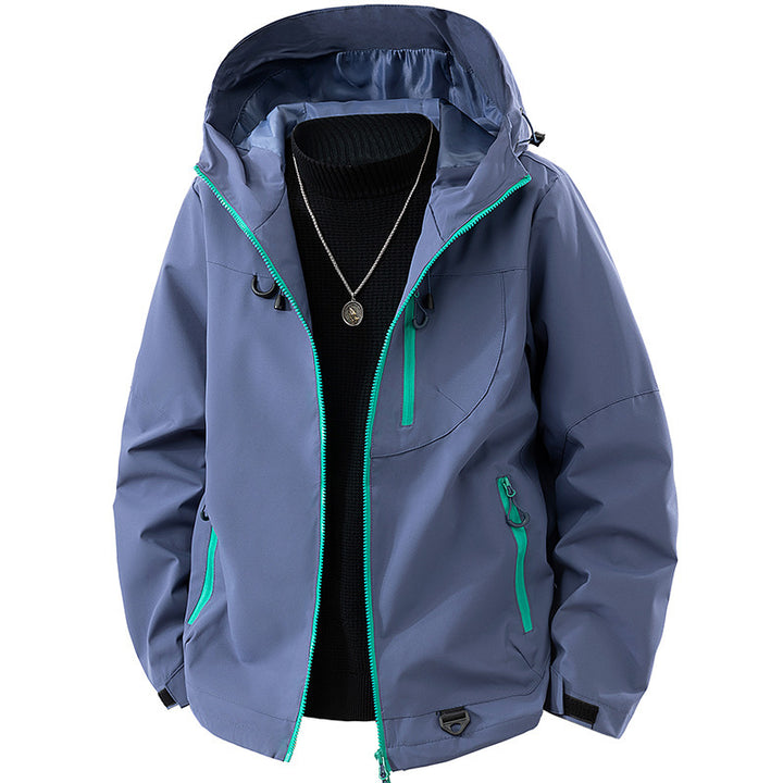Men's Technical Softshell Outdoor Jacket with Hood water- and windproof membrane sealed zippers Mune Fashion