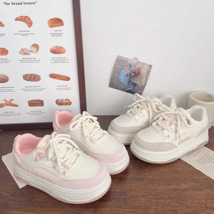 Women's Comfortable Platform Sneakers with Breathable Upper Material and Cushioning Sole Mune Fashion