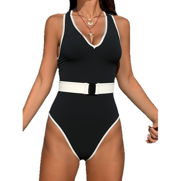 Women’s Sporty One-Piece Swimsuit with Belt Mune Fashion